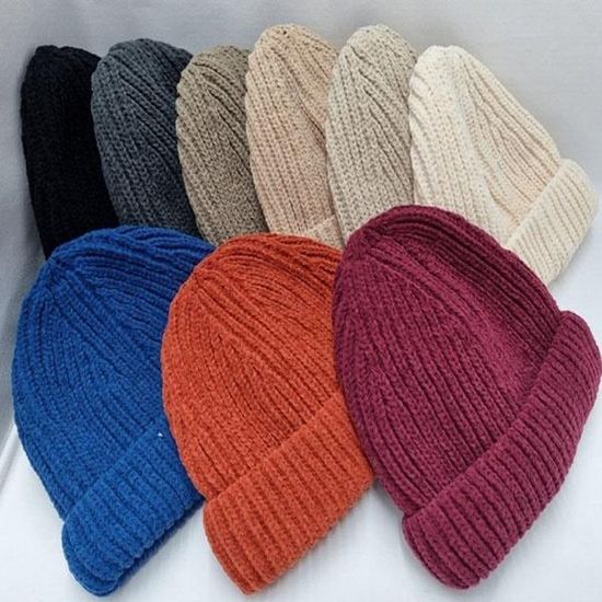 [애슬릿]겨울 골지 니트 뜨개 커플 숏 비니 모자