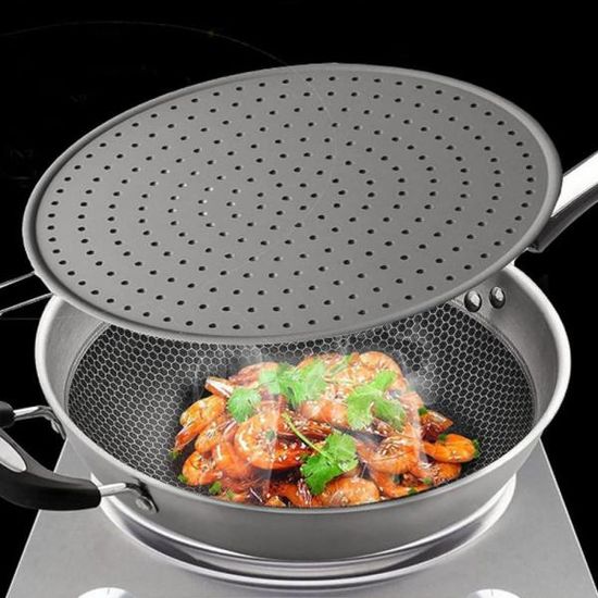 실리콘 후라이팬 덮개 그레이 기름방지커버 뚜껑 K436