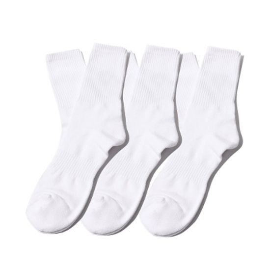 [3팩] 1257 #WACOQ BASIC WHITE SOCK