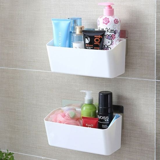 [시바타]매직 강력흡착 다용도 욕실수납함