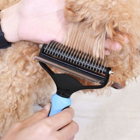 강아지 고양이 양날 털제거 브러쉬 애견빗 털갈이빗