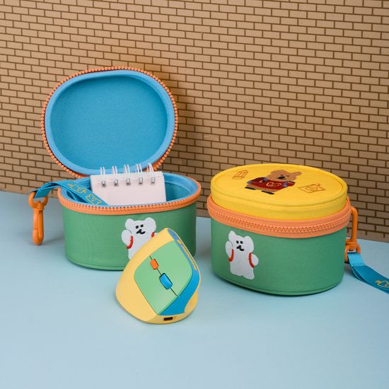 다이노탱 충전식 무선 저소음 버티컬 마우스+파우치