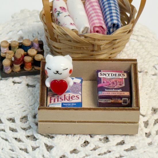 유리 미니어쳐 하트 고양이 화이트