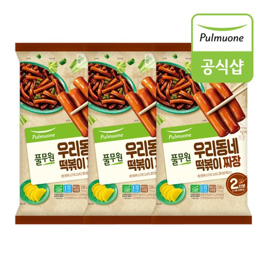 풀무원 우리동네 짜장 떡볶이 짜장 330g(2인분) x 3봉