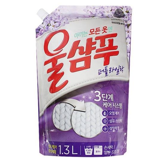 애경 울샴푸 라일락 세탁 액상 중성 세제 리필 1.3L[W