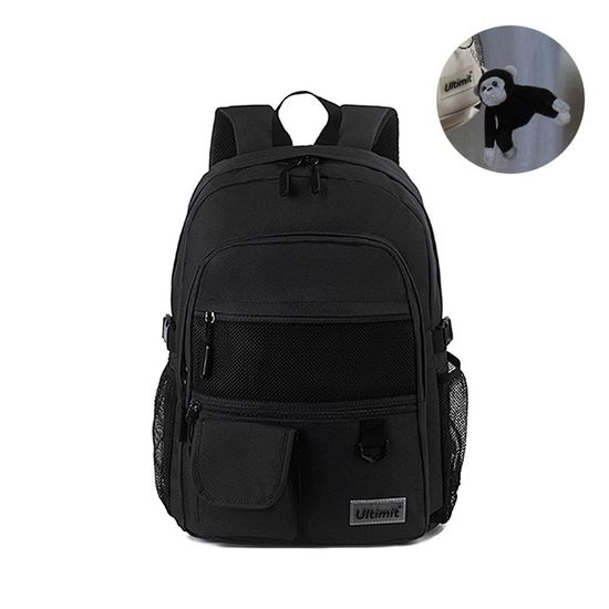 중 고등학생 백팩 캐주얼 책가방 블랙(W9E4BFB)