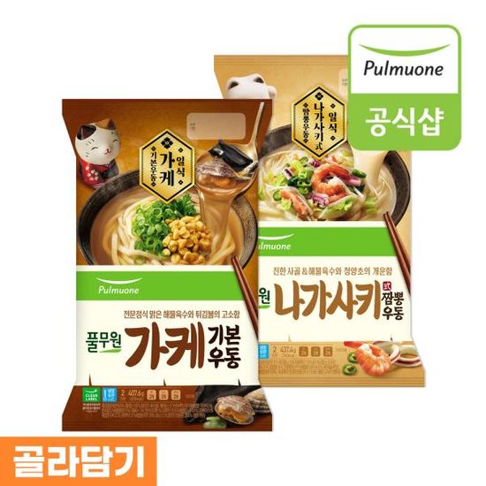 풀무원 우동 가케우동,나가사키식짬뽕 6봉 골라담기