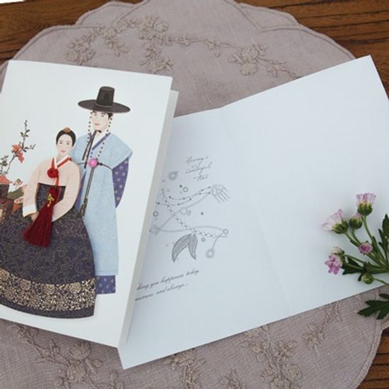 카드/축하카드/감사카드/연하장 옥오지애 한복카드 FT224-3