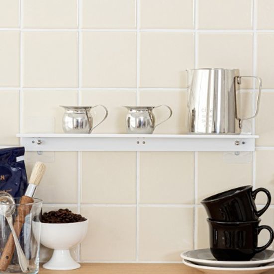 무타공 못없이 벽에붙이는 1단 철제 미니 선반