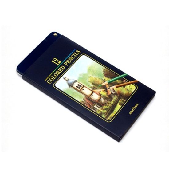 (문화) 12색 고급 색연필(틴)/미술학원판촉용