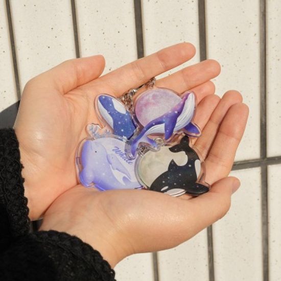 핑크풋 고래아크릴키링