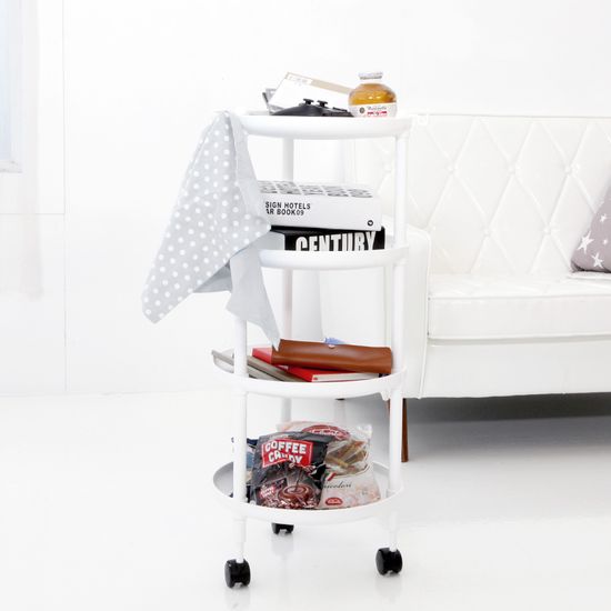 코지 트레이 주방 적층형 이동식 트롤리 4단 바퀴형