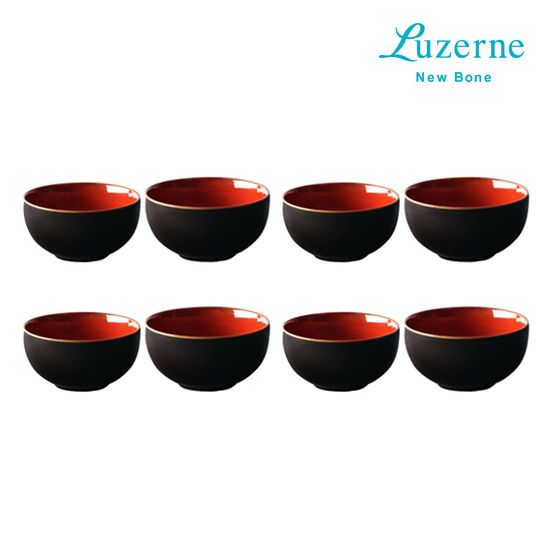 [루전] 러스틱 레드 4인 공기 대접 세트