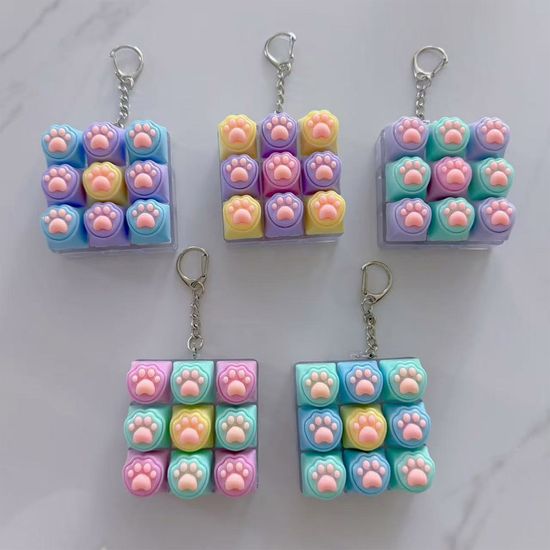 고양이 발바닥 피젯 키보드 키링 키캡 딸깍이 토이