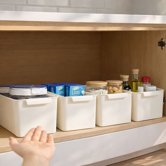 그립 바스켓 S M L 4P 수납 손잡이 정리함 바구니