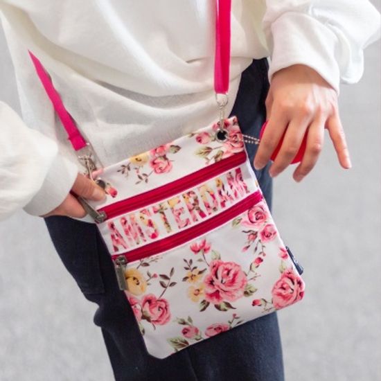 로빈루스가벼운 미니 플라워 숄더백 화이트핑크