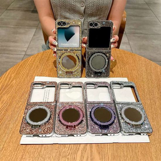 갤럭시 z플립 6 5 4 3 예쁜 펄 글리터 미러 링 케이스