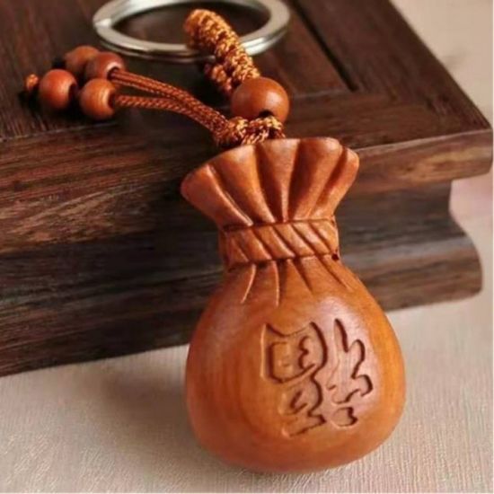 복숭아나무 양면 복주머니 키링 합격 기원 새해선물