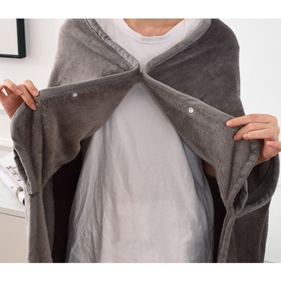 포근한 똑딱이 망토 담요(100x140cm)/ 겨울 단추담요