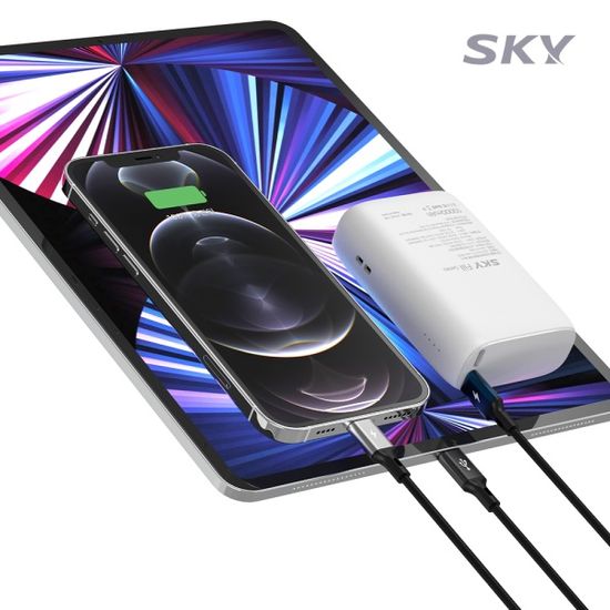 [1+1]스카이 3in1 27W USB-C 5핀 8핀 고속충전 케이블