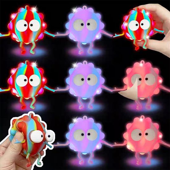 led 연탄 말랑이 인형 눈알이 나오는 스퀴시 피젯토이