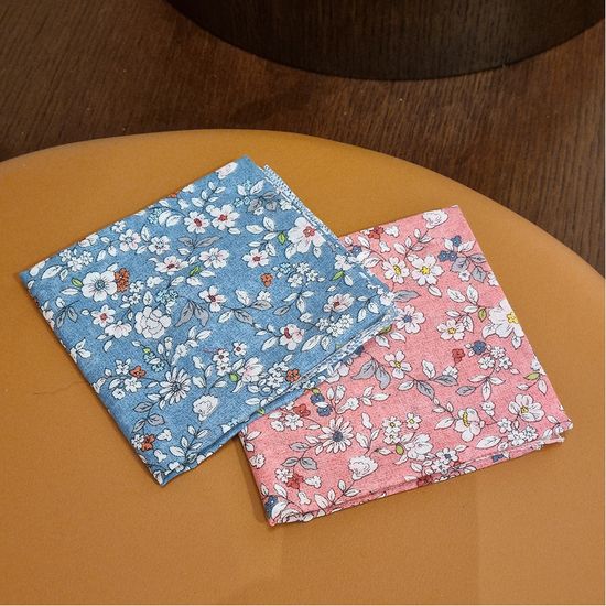 꽃 블루 (손수건 스카프)