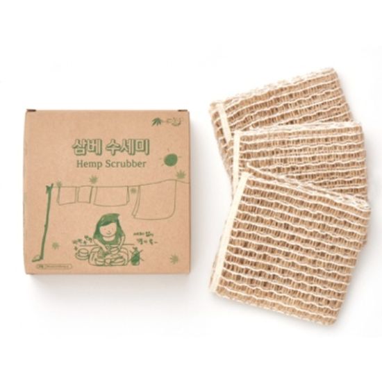 [예고은삼베] 천연삼베수세미 3개입-일반형(16x24cm)