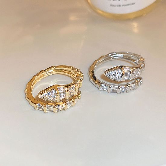 힙한 뱀 스네이트 큐빅 반지 써지컬 재물 행운 우정링