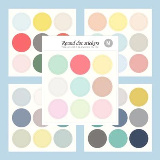 셔플 라운드 닷 스티커 6종 세트 M