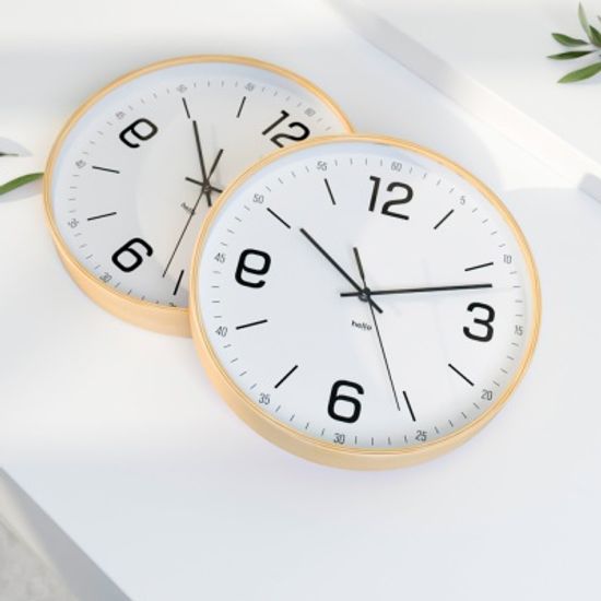 자작나무 내추럴 빅넘버 무소음 인테리어 벽시계