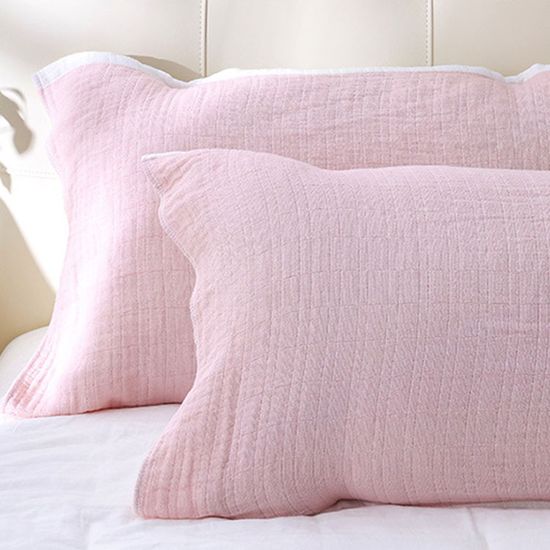 클라모프 레이스업 플레인 순면 코튼 고무줄 베개커버