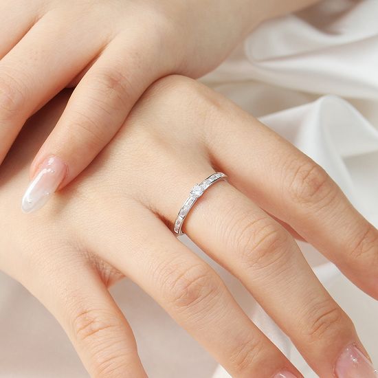 [비쥬홀릭] 실버925 백금도금 러브 큐빅 오픈링 반지(