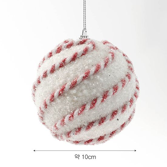 [도토로]루비레드 글리터 장식볼 2p(10cm) (꽈배기회