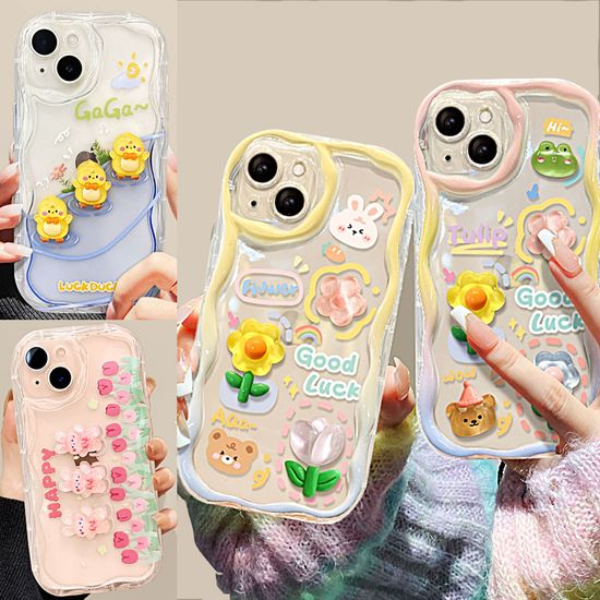 갤럭시 s25 울트라 플러스 캐릭터 투명 물결 케이스