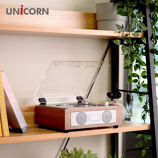 유니콘 엔틱 레트로 블루투스 휴대용 무선CD플레이어 