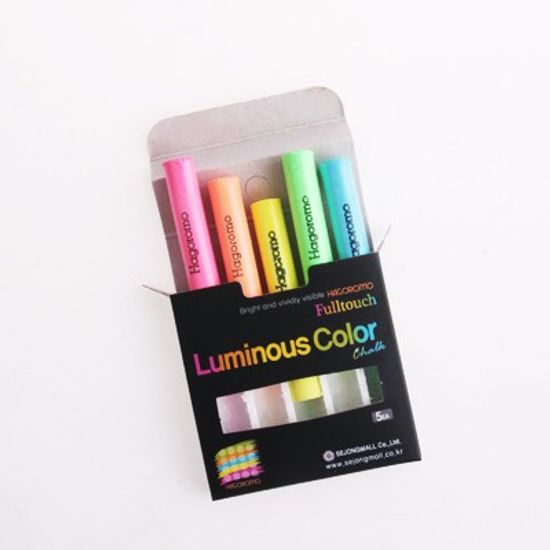하고로모 분필 - 탄산형광 5색 혼합 5(本)