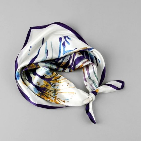 [베네]잉크 지브라 실크 쁘띠 스카프