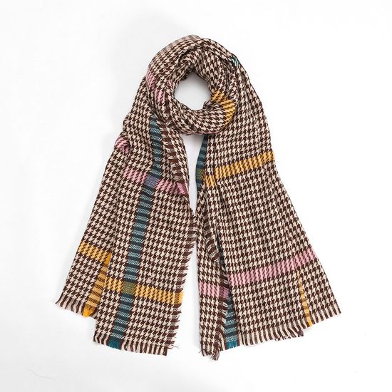 그레타 체크 머플러(브라운) 니트목도리