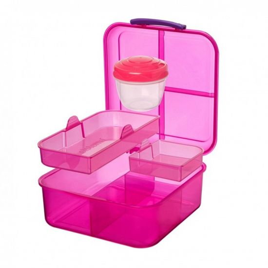 [시스테마] 벤토 큐브 런치박스 도시락통 1.25L 핑크