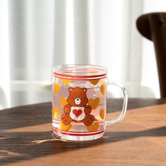 루카랩 케어베어 손잡이 투명 글래스 유리컵
