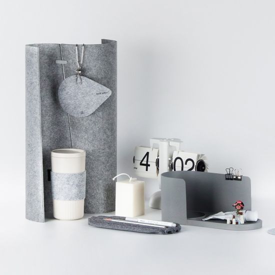 재생펠트 데스크파티션 3pcs (1set) - 멜란지그레이