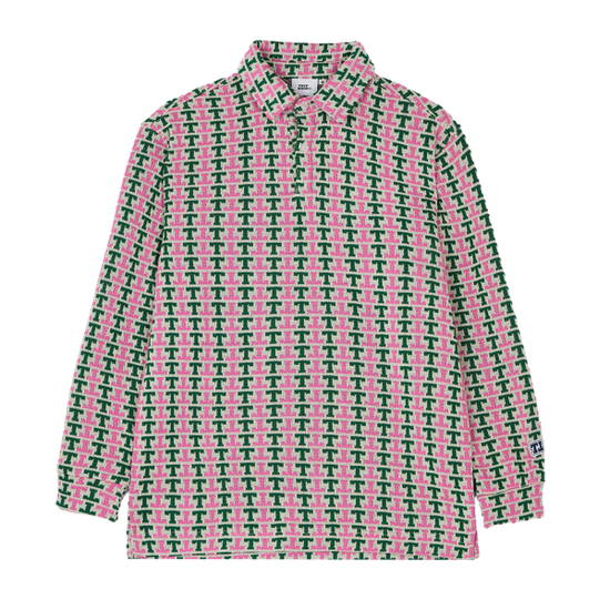 럭비 니트 티셔츠 (T41212FW) PINK/GREEN