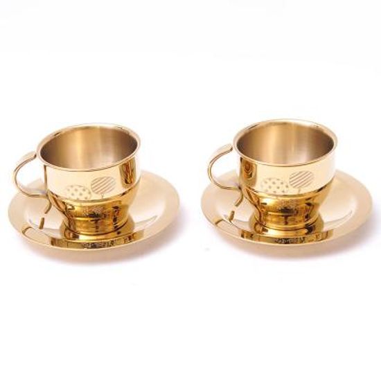 티타늄 커피잔 세트 컵 2개 컵받침 2개