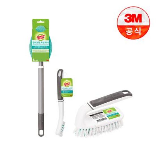 [3M]타일 청소 브러쉬 3종세트 그레이