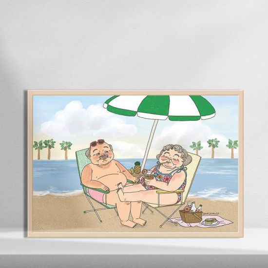 파라솔 부부, 봄사무소 그림 인테리어 거실 액자
