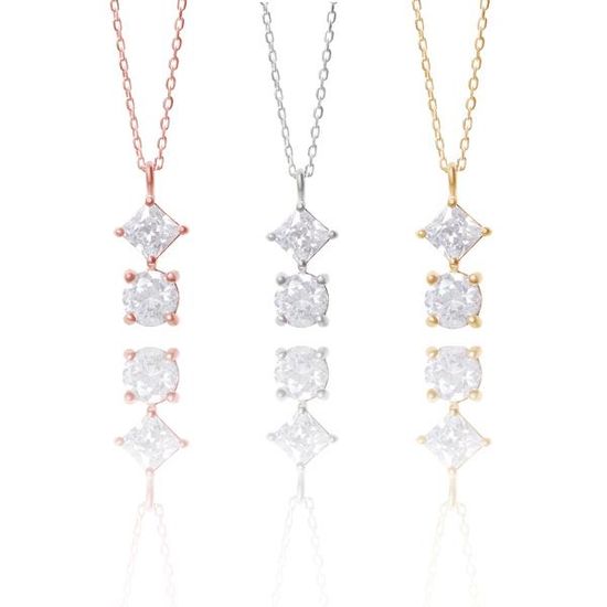 [쥬아나윤]실버 925 라운드 팬던트 큐빅 은 목걸이