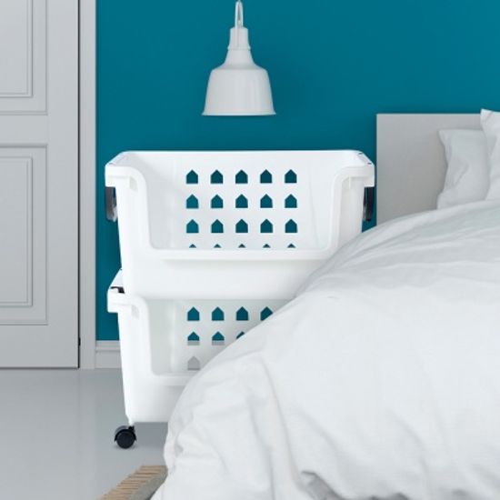 80L 대용량 멀티 바스켓 2P (바퀴별매) 적층형 바구니