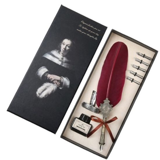 캘리그라피연습 깃털펜 만년필 딥펜 잉크 펜촉6개세트