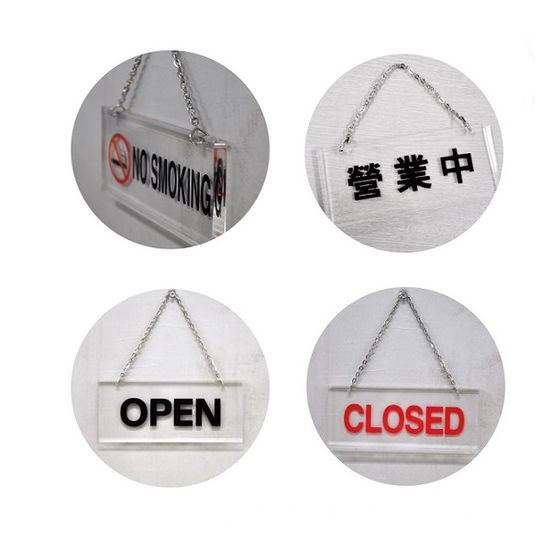 투명 아크릴 걸이용 안내판/표지판-OPEN 외