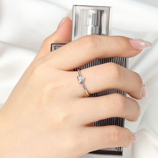 [비쥬홀릭] 실버925 앤틱하트 오픈링 반지 사이즈조절